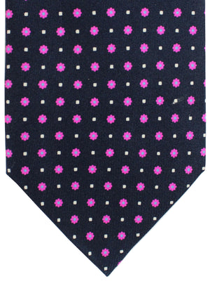 E. Marinella Tie Dark Blue Pink Geometric