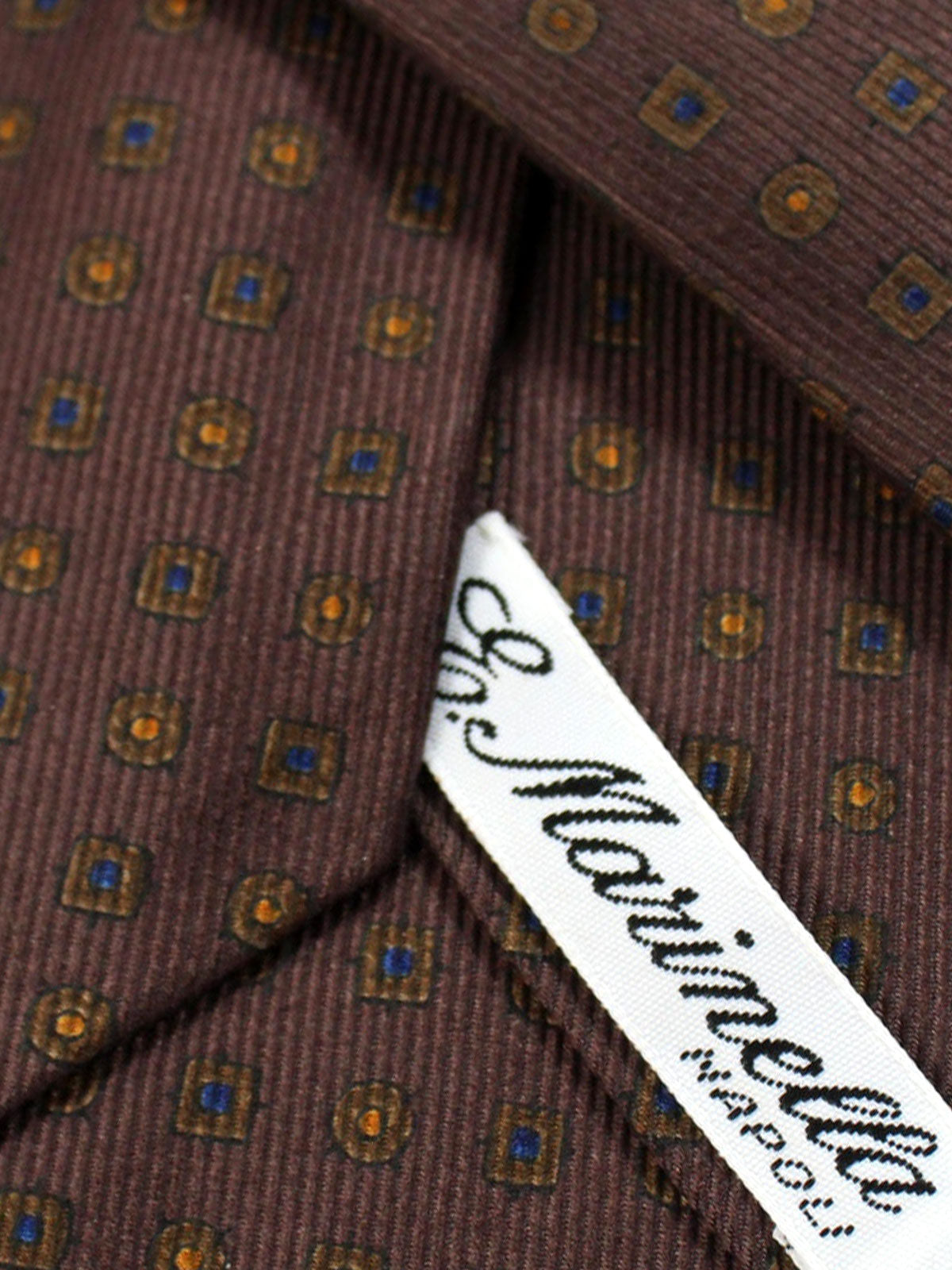 E. Marinella Silk Tie Brown Geometric