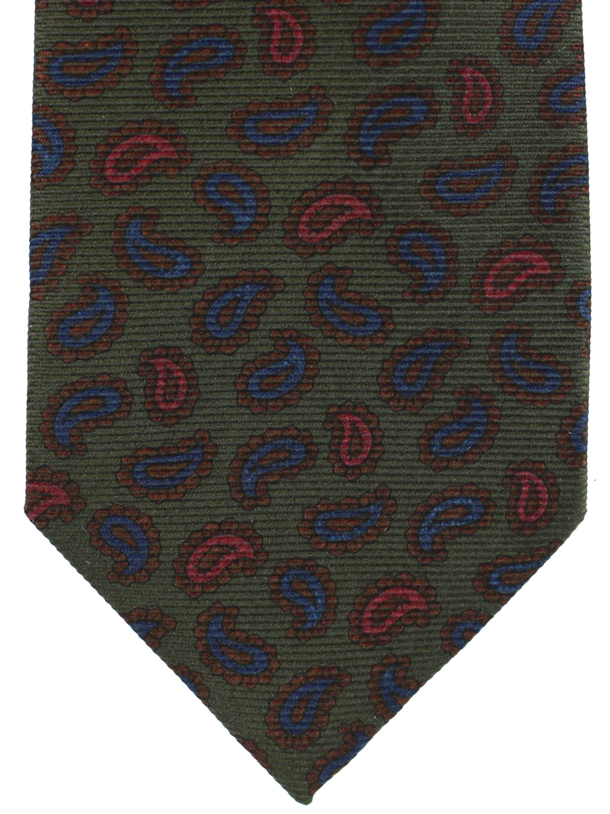 E. Marinella Silk Tie Brown Navy Burgundy Paisley