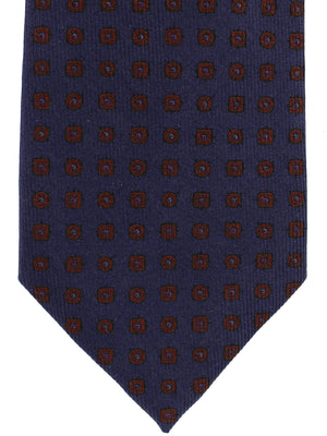 E. Marinella Silk Tie Purple Brown Geometric - Narrow Necktie