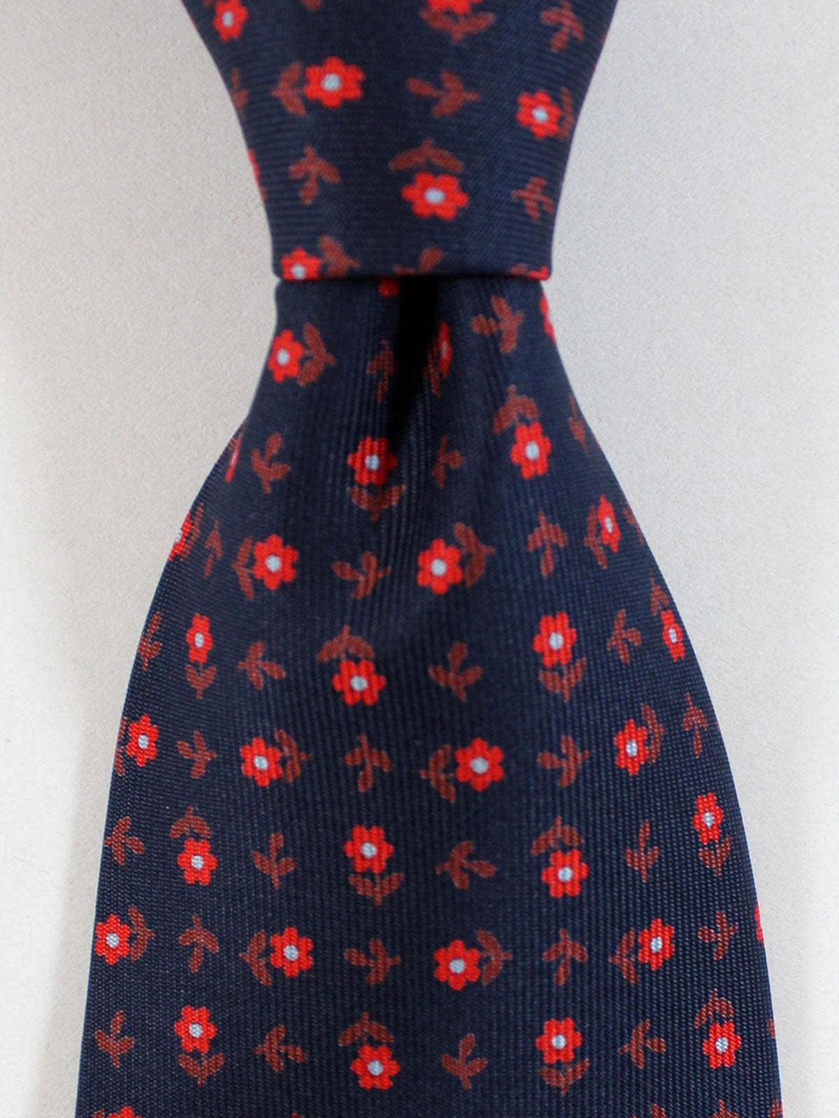 E. Marinella Tie Dark Blue Brown Red Floral