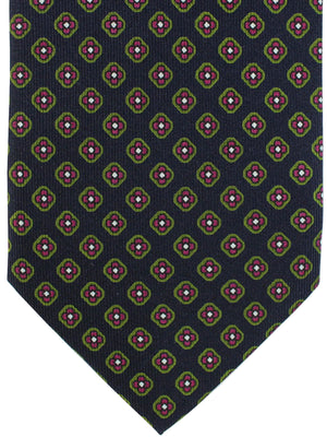 E. Marinella Tie Dark Blue Green Maroon Geometric