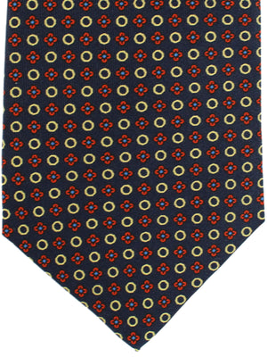 E. Marinella Silk Tie Dark Blue Red Floral