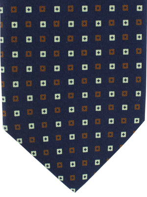 E. Marinella Tie Classic Dark Blue Brown Geometric