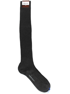 Stefano Ricci Socks Antracite Ribbed Solid