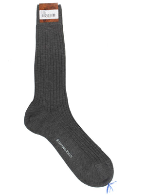 Stefano Ricci Socks Gray Ribbed 