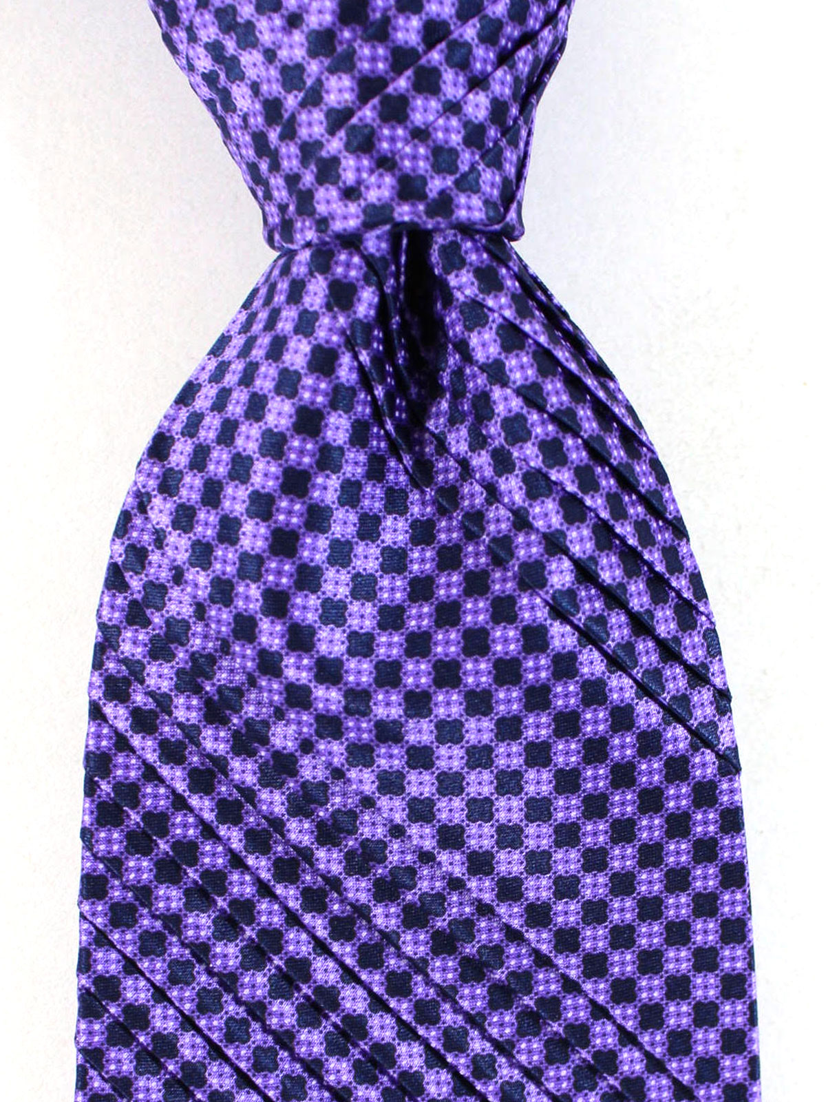 Stefano Ricci Tie Purple Geometric - Pleated Silk