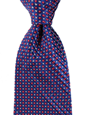 Stefano Ricci Tie Navy Red Pink - Pleated Silk Necktie