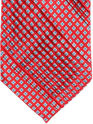 Stefano Ricci Tie Red Blue Geometric - Pleated Silk