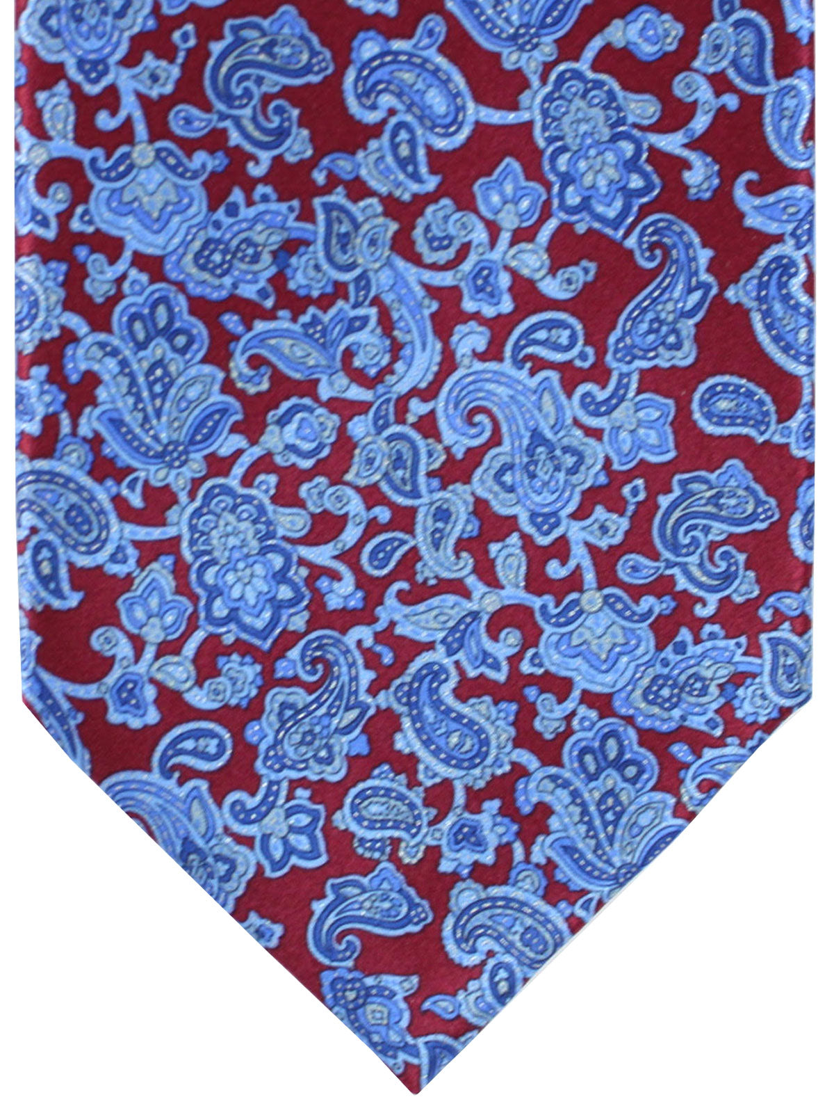 Stefano Ricci Silk Tie Dark Red Blue Paisley