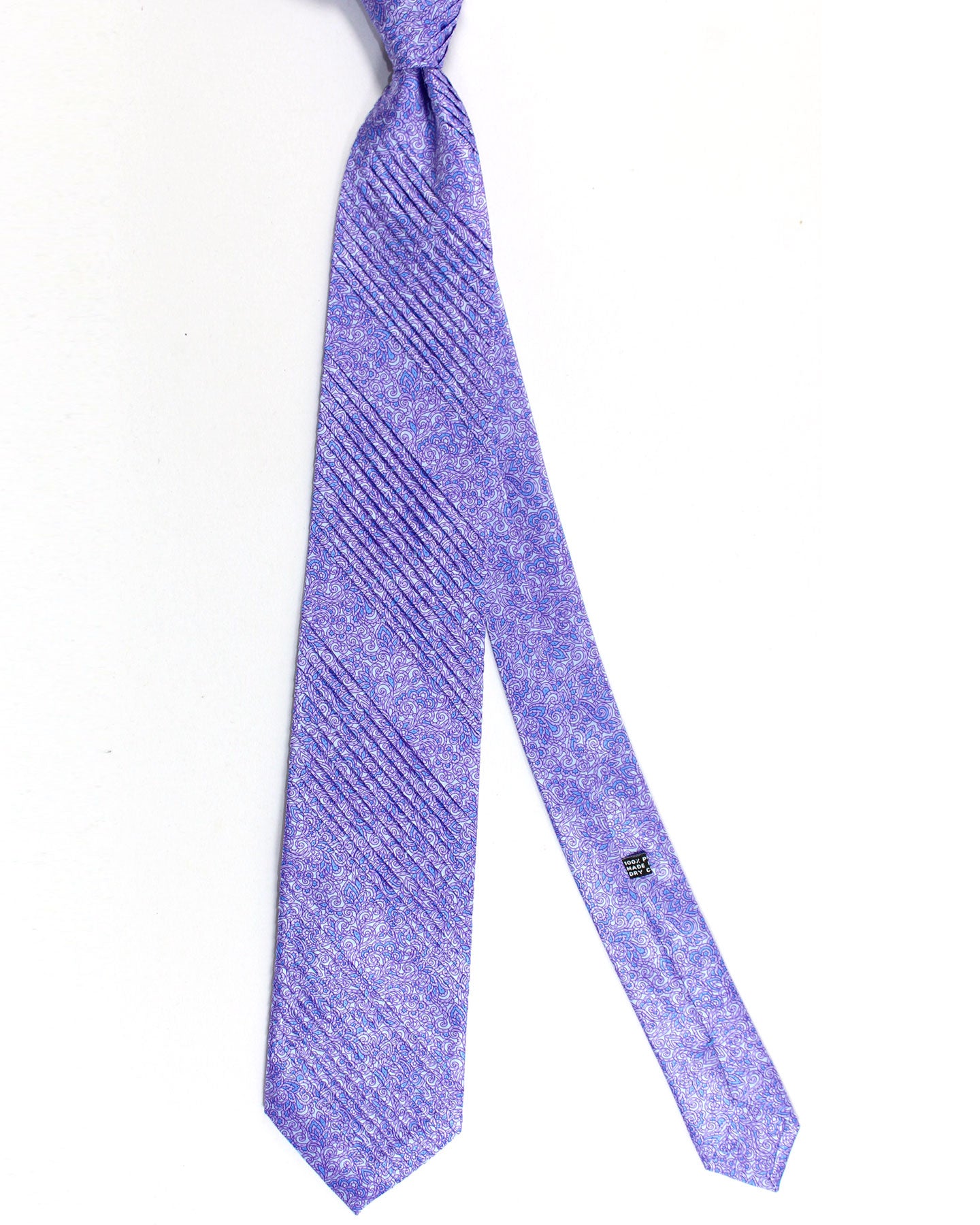 Stefano Ricci Tie Lilac Ornamental - Pleated Silk