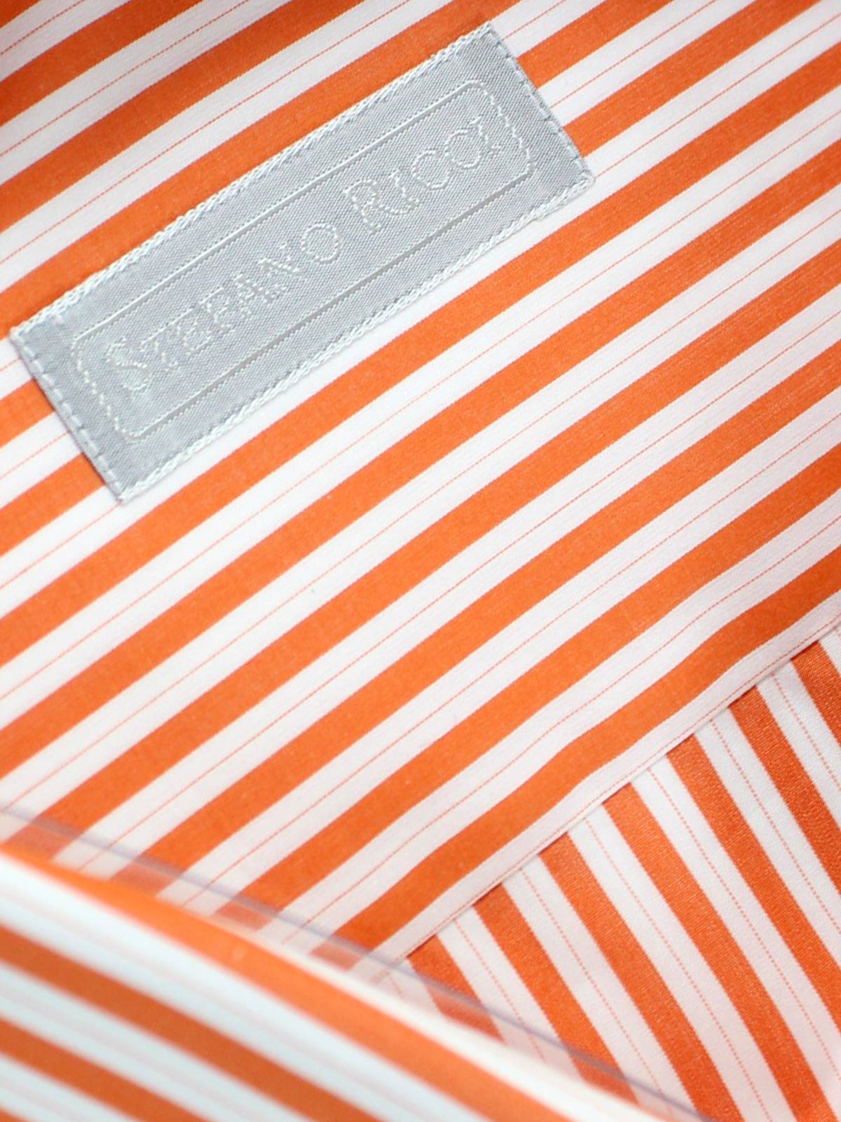 Stefano Ricci Shirt White Orange Stripes 