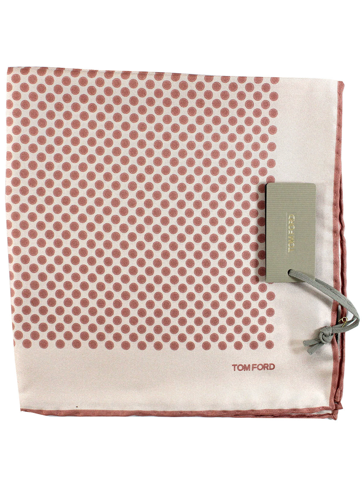 Tom Ford Silk Pocket Square Pink Dots