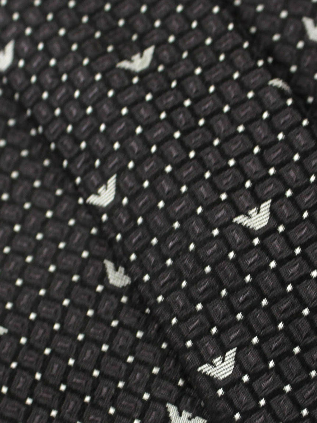 Armani Tie Gray Black Silver Logos