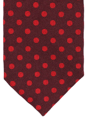 Tom Ford Tie Burgundy Red Polka Dots Hand Made In Italy