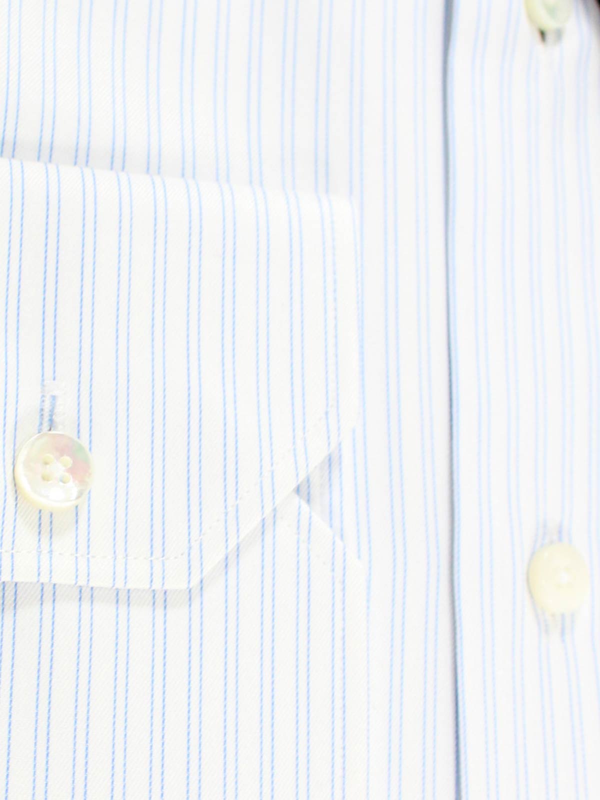Ermenegildo Zegna Dress Shirt Trofeo - White Blue Stripes 38 - 15 SALE