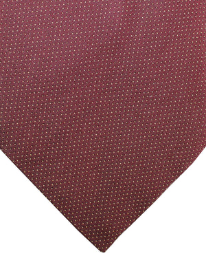 Zilli Silk Tie Purple Silver Micro Dots Design - Wide Necktie